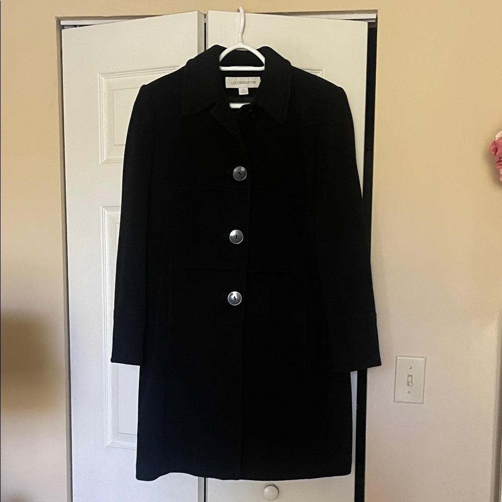 Vintage Liz Claiborne Black Wool Coat